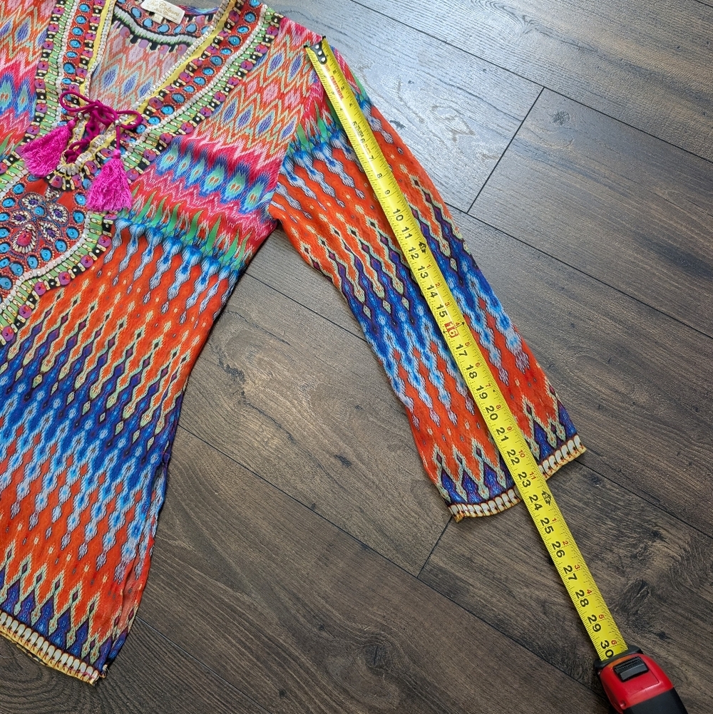 True Colours La Moda‎ Vibrant Multicolor Women's Swim Coverup Tunic Size L/XL - Picture 6 of 9